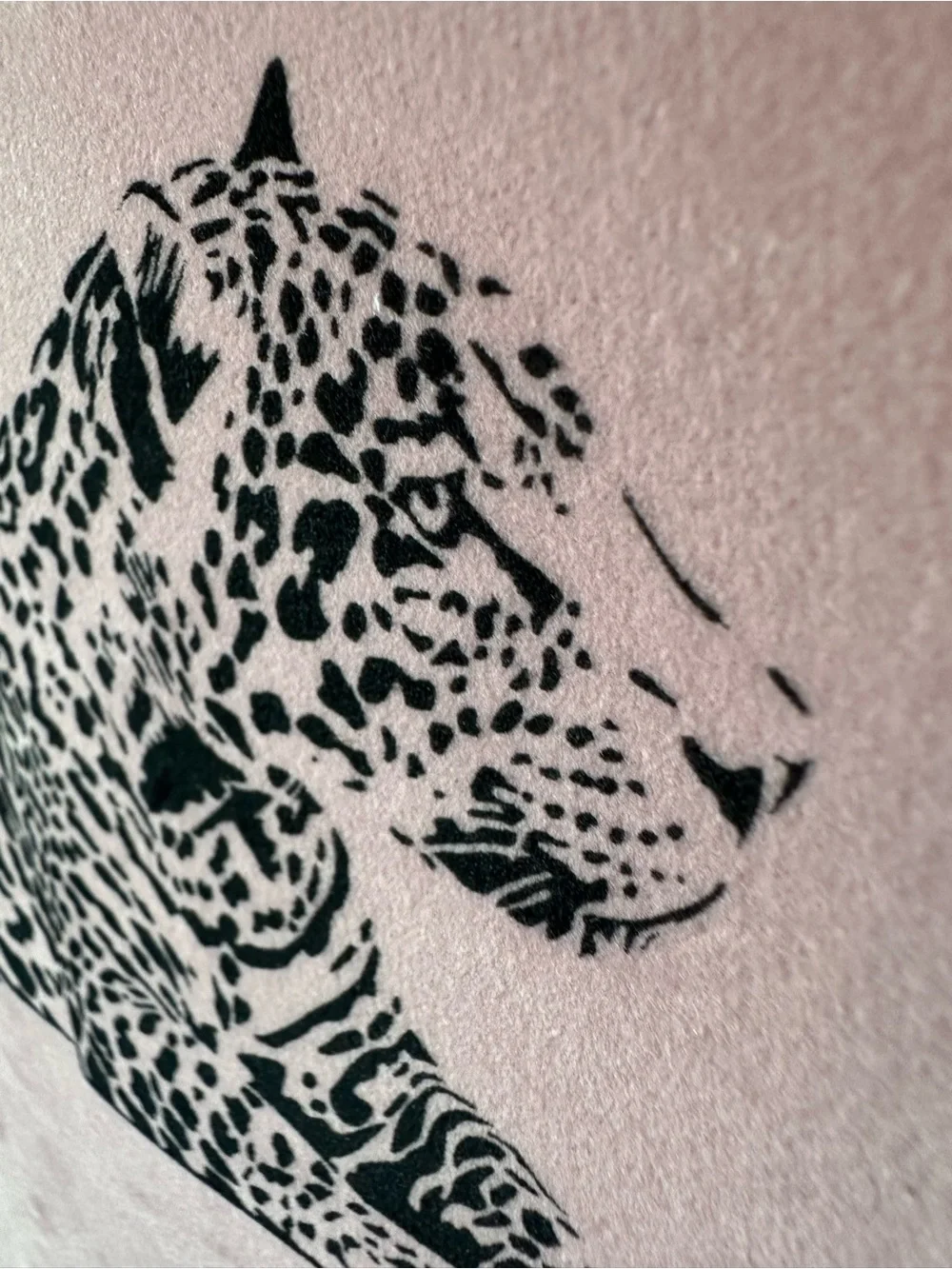 Pink Leopard Wall Art Ornate Black Frame Velvety Soft Finish 3M Stick Mount NWT